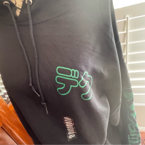 Black Hoodie with Green Graphic - Picture 5 of 8